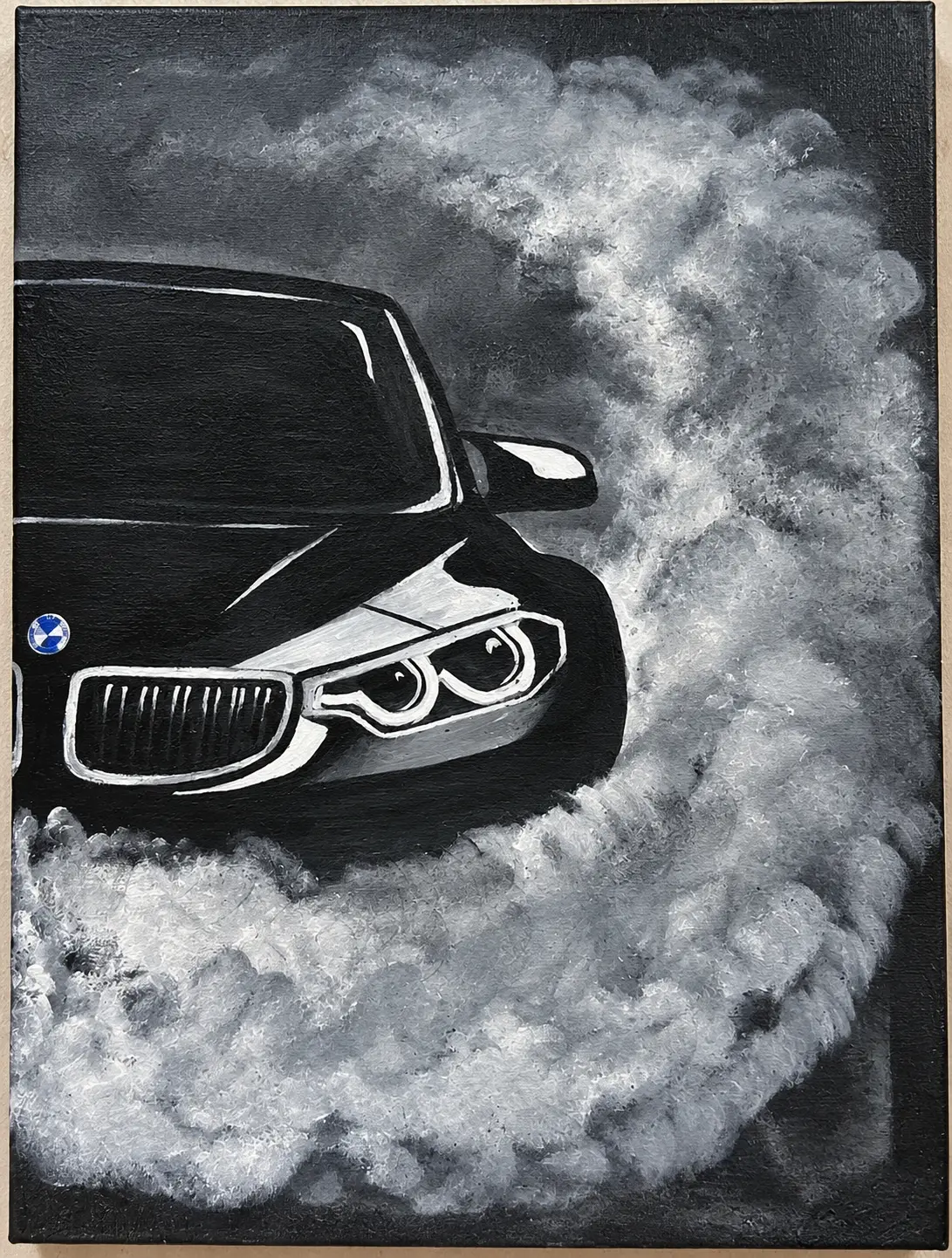 BMW Emerging Through Smoke