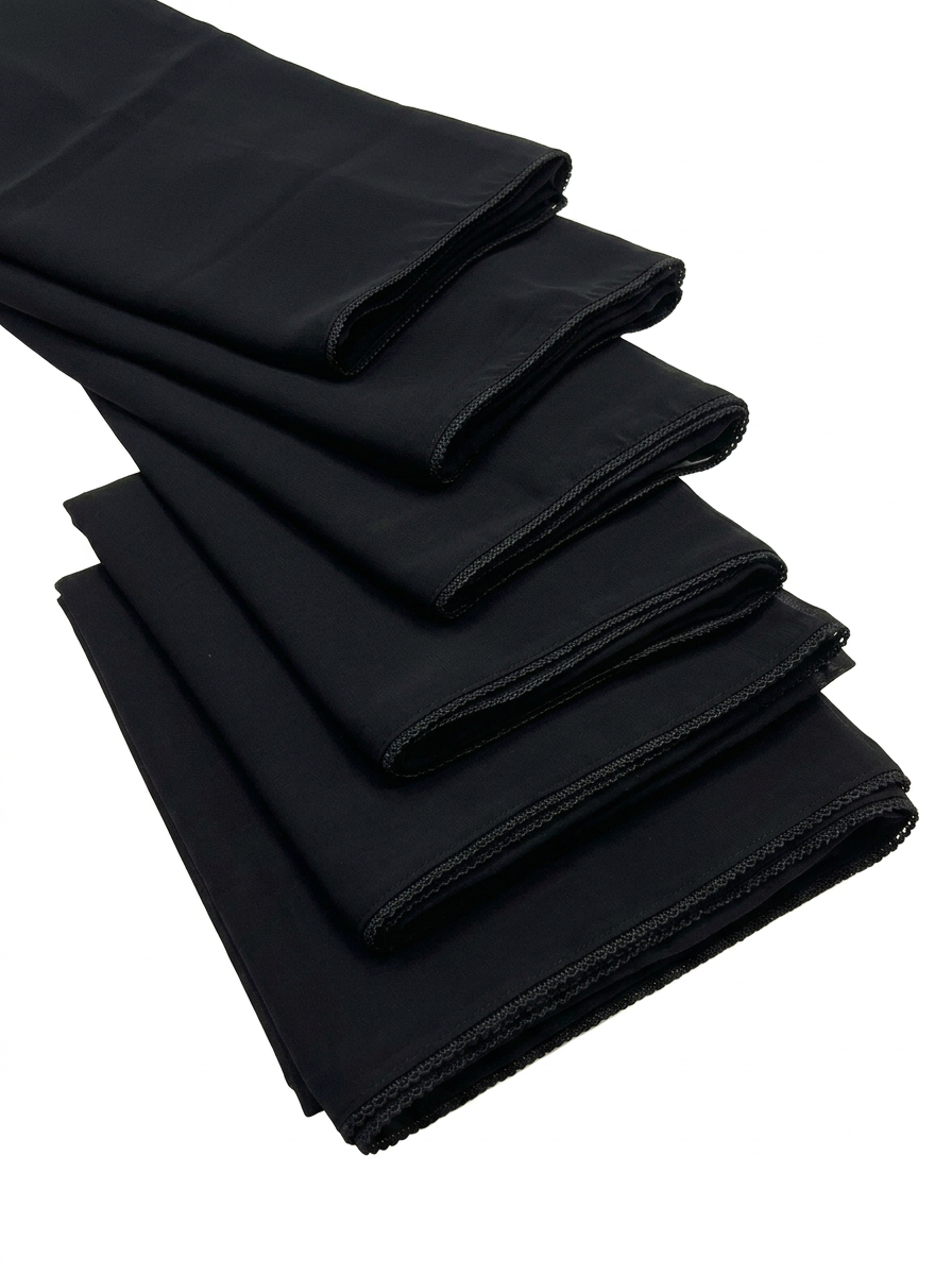 Black Soft Plain Chadar with Japanese Pico