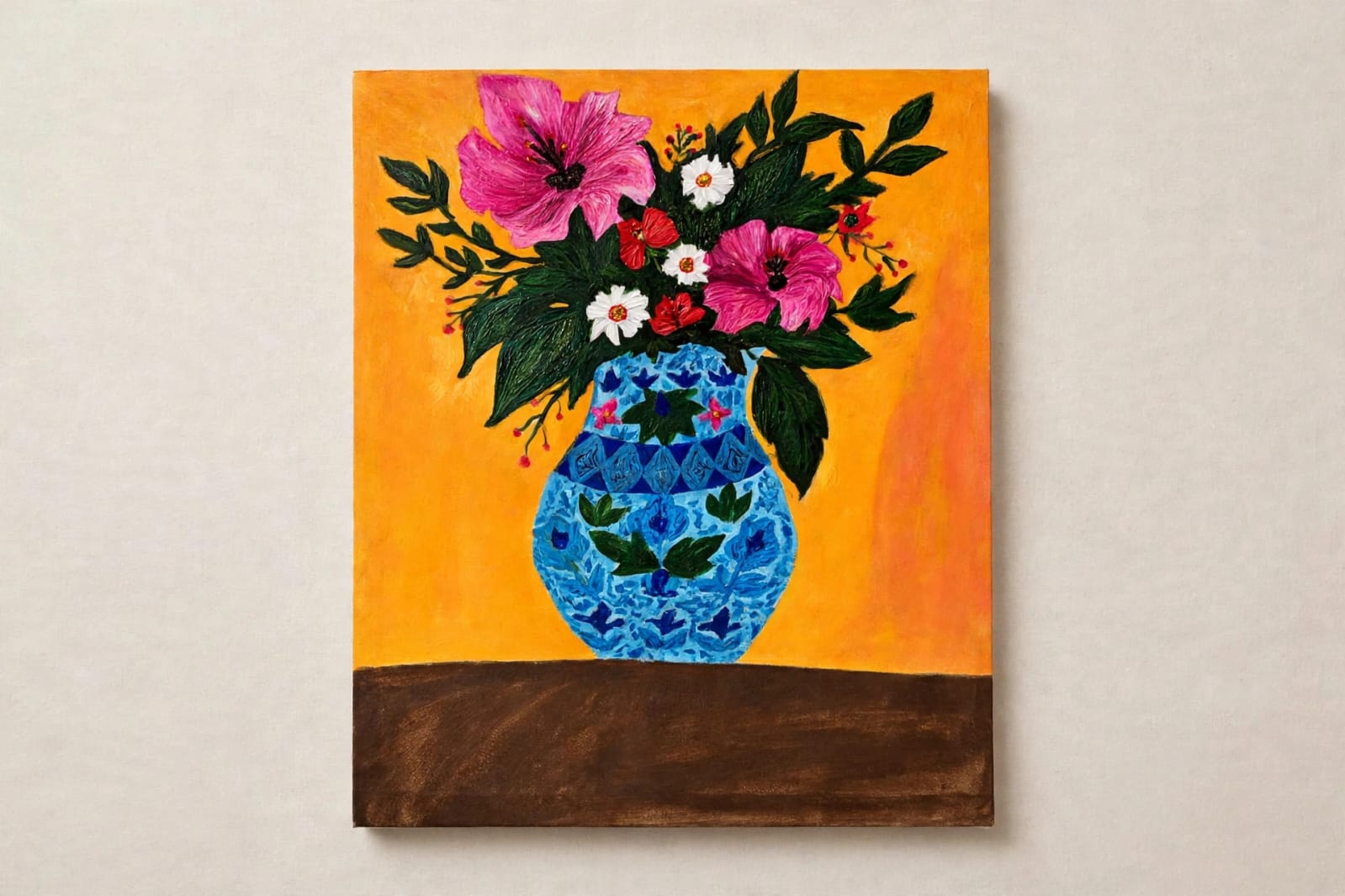 Blue Pottery Bouquet