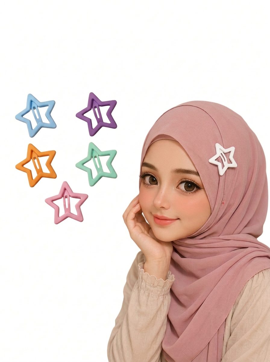 Star Hijab Clips (Pack of 5)
